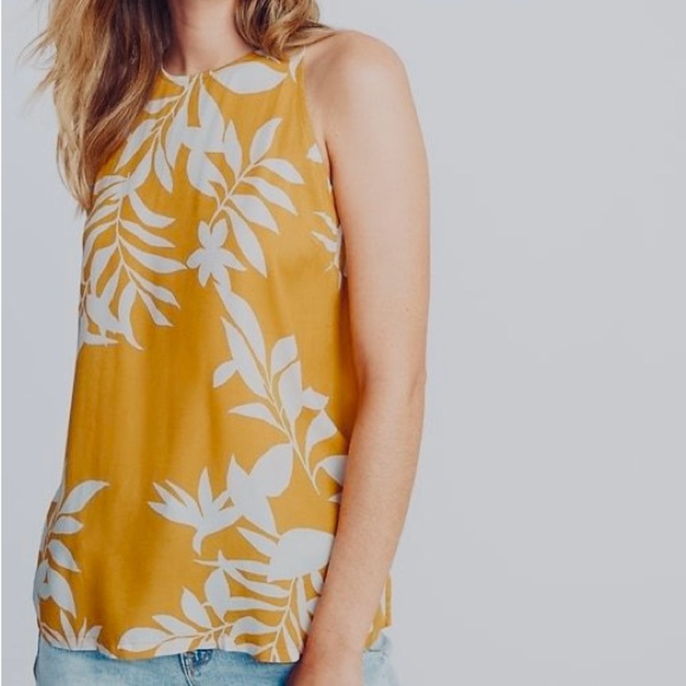 Old Navy Yellow Gold Scoop Neck Tunic Tank Top Size Small
